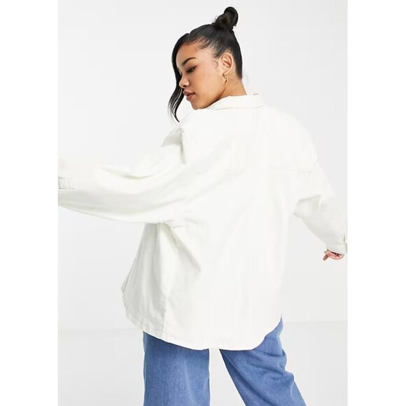 nwot ASOS Urban Bliss Plus, Relaxed Canvas Shirt Jacket in Cream (16/XL) - Picture 15 of 15